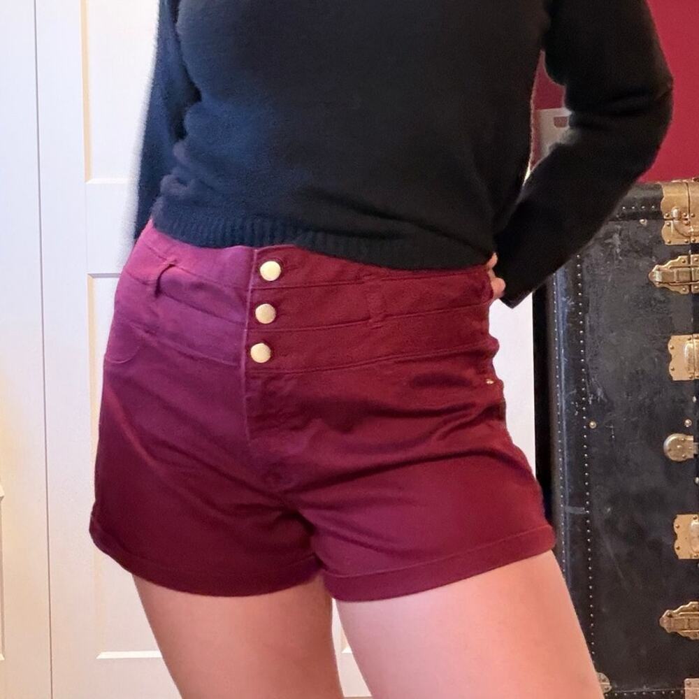 high waist red y2k shorts charlotte russe